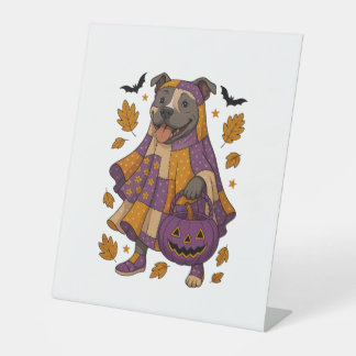 Expositor En L Pitpull Dog Ghost Halloween