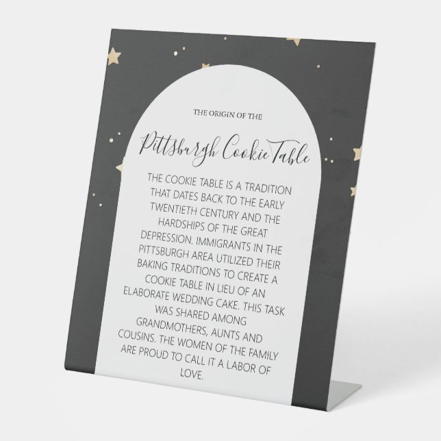 EXPOSITOR EN L PITTSBURGH COOKIE TABLE RÓTULO BODA (Anverso)