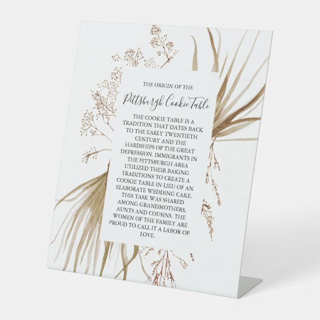 EXPOSITOR EN L PITTSBURGH COOKIE TABLE RÓTULO BODA (Anverso)