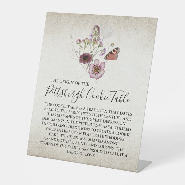 EXPOSITOR EN L PITTSBURGH COOKIE TABLE RÓTULO BODA (Anverso)