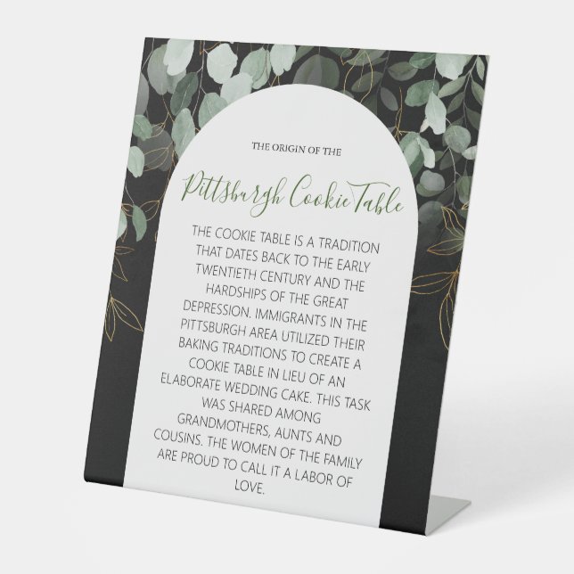 EXPOSITOR EN L PITTSBURGH COOKIE TABLE RÓTULO BODA (Anverso)