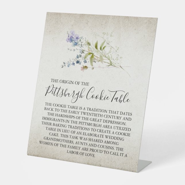 EXPOSITOR EN L PITTSBURGH COOKIE TABLE RÓTULO BODA (Anverso)