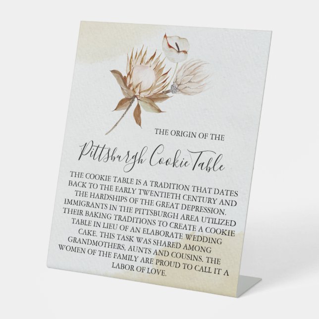 EXPOSITOR EN L PITTSBURGH COOKIE TABLE RÓTULO BODA (Anverso)