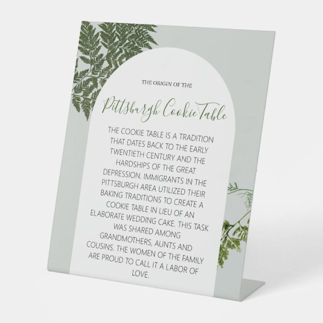 EXPOSITOR EN L PITTSBURGH COOKIE TABLE RÓTULO BODA (Anverso)