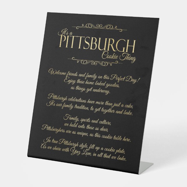 Expositor En L Pittsburgh Cookie Thing Poem Table Rótulo (Anverso)