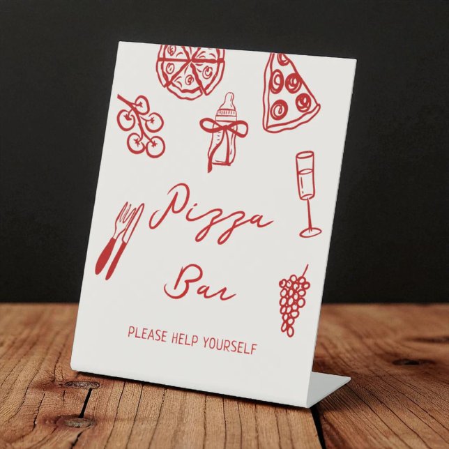 Expositor En L Pizza Bar Pizza Station Pizza Baby Shower (Subido por el creador)