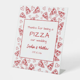 Expositor En L Pizza boda luego de la mano roja italiana del Fies