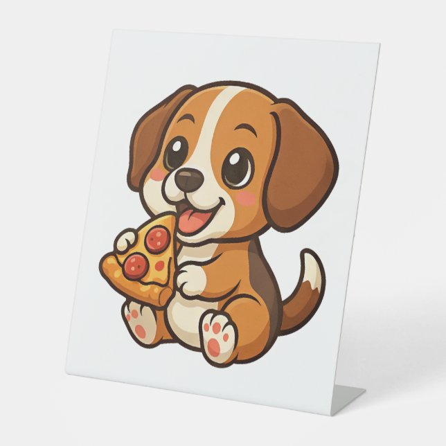 Expositor En L Pizza de perro de beagle dulce personalizado (Anverso)