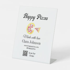 Expositor En L Pizza restaurante cafetería pizzería escaneo QR or