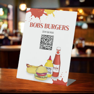 Expositor En L Plantilla de código QR del menú de restaurante