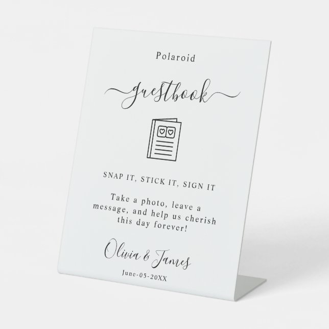 Expositor En L Plantilla de firma para libro de invitados Polaroi (Anverso)