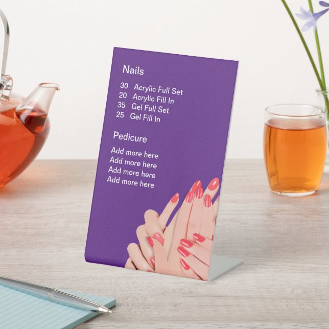 Expositor En L Plantilla de menú Salon Nail (In Situ)