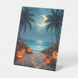Expositor En L Playa tropical de Halloween