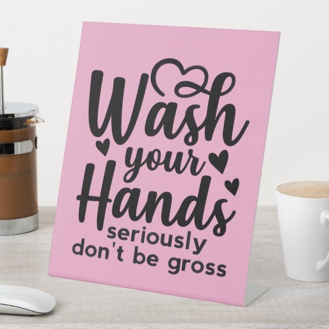 Expositor En L Please Wash Your Hands – Bathroom Reminder (In Situ)