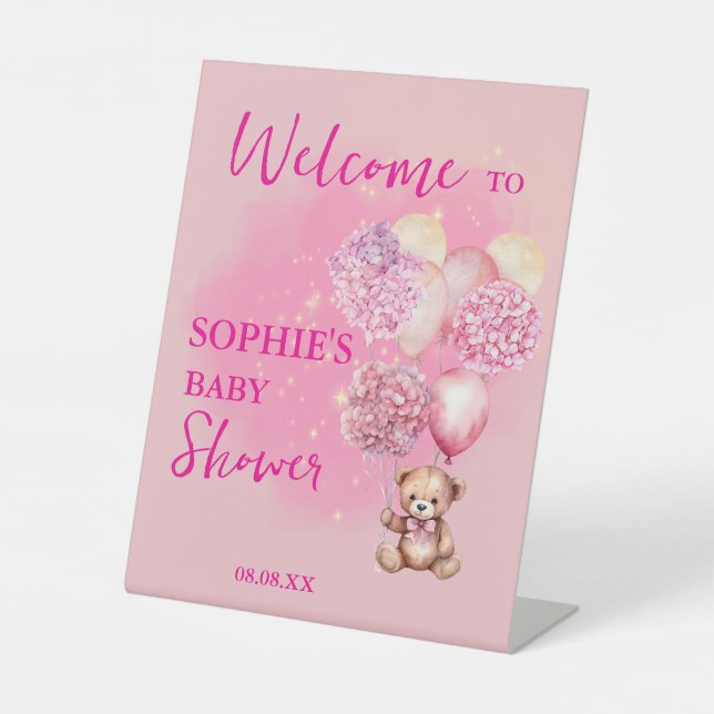 Expositor En L Podemos Esperar El Globo Rosa Hydrangea (Anverso)