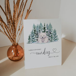 Expositor En L Polar Bear Winter Baby Shower Adivina Cuántos Jueg