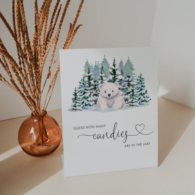 Expositor En L Polar Bear Winter Baby Shower Adivina Cuántos Jueg (Subido por el creador)