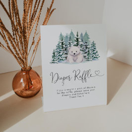 Expositor En L Polar Oso Invierno Baby Shower Diaper Raffle