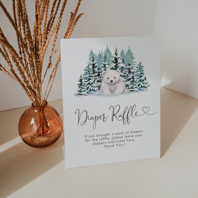 Expositor En L Polar Oso Invierno Baby Shower Diaper Raffle (Subido por el creador)