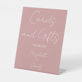 Expositor En L Polvorientas Tarjetas De Guión Minimalista Rosa Y 