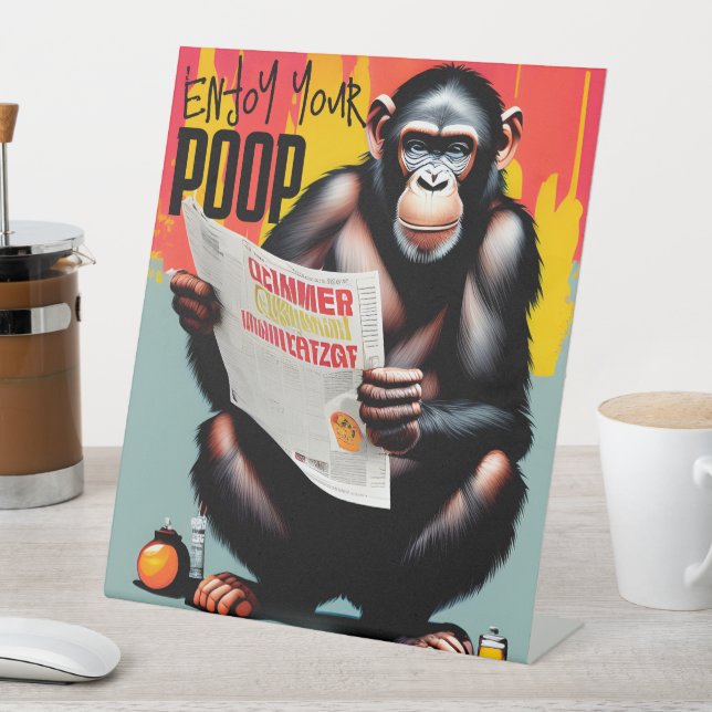 Expositor En L Pooping de mono, graciosa cita de poop dice humor (In Situ)
