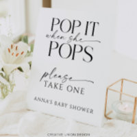 Pop cuando consigue el favor personalizado de Baby