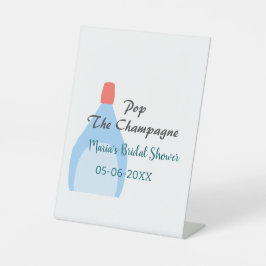 Expositor En L Pop la ducha azul de novia Champagne marca la fech