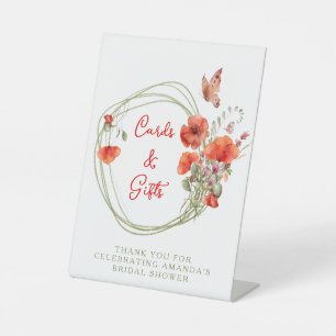 Expositor En L Popas rojas de Moda Boho, tarjetas de brunch nupci