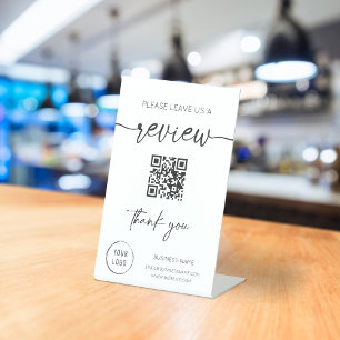 Expositor En L Por Favor, Déjanos Un Código QR De Revisión
