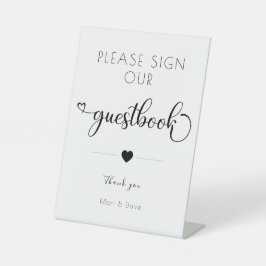 Expositor En L Por favor firme nuestro libro de visitas con calig