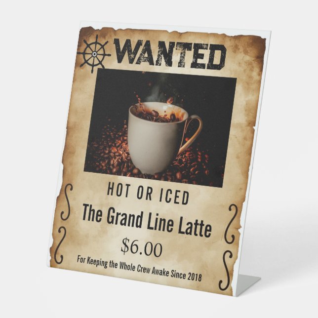 Expositor En L Póster de recompensa pirata estilo café (Anverso)