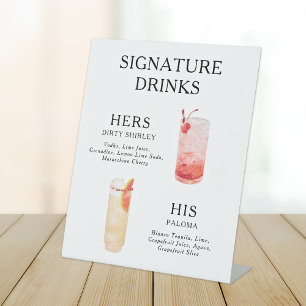 Expositor En L Poster del menú de bebidas Bodas con firma