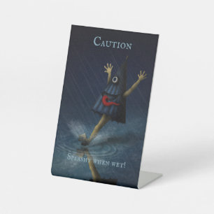 Expositor En L "Precaución. ¡Splashy Cuando Oeste!" Día de lluvia