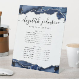 Expositor En L Precio de la compañía Navy Blue Silver Agate