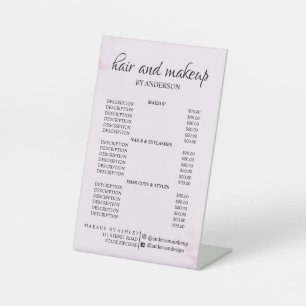 Expositor En L precio de salón de peinado y maquillaje simple en