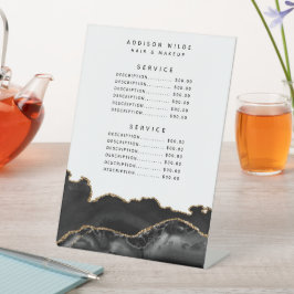 Expositor En L Precio De Servicio De Mármol Negro Y Oro De Agitac