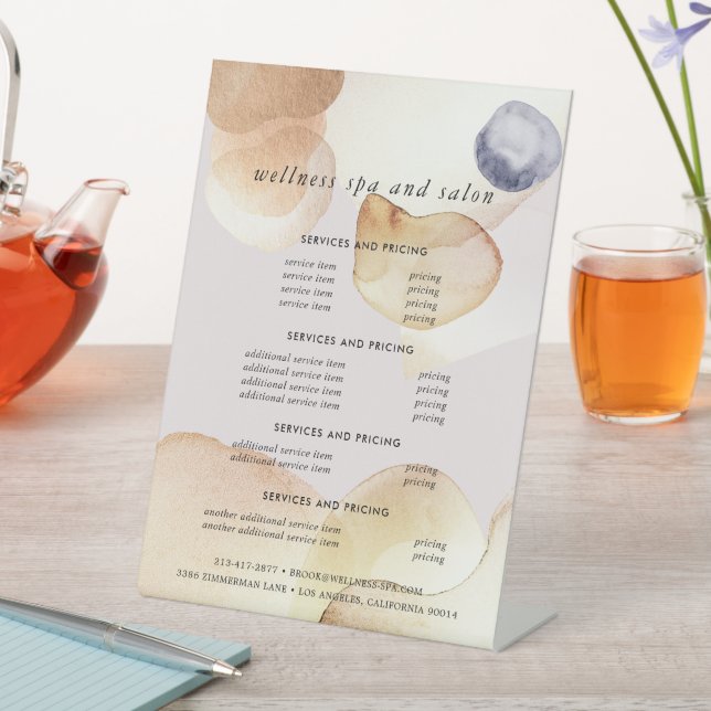 Expositor En L Precio del menú de acuarela abstracta artesanal en (In Situ)