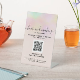 Expositor En L Precio QR digital de maquillaje de sombras holográ