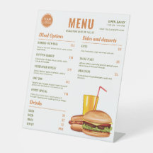 Precios del menú del restaurante de hamburguesas O