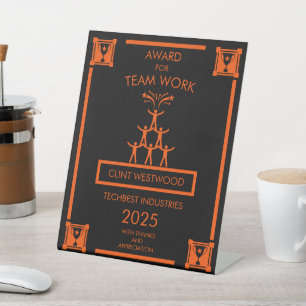 Expositor En L Premio al trabajo del equipo de personal corporati