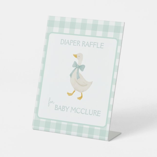 Expositor En L Preppy Goose Baby Shower Diaper Raffle (Anverso)