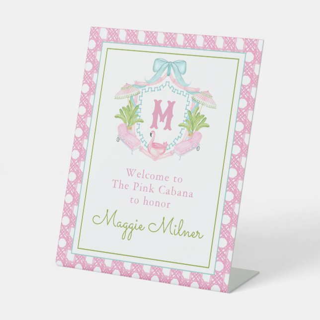 Expositor En L Preppy Palm Beach Monogram Crest (Anverso)