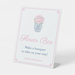 Expositor En L Preppy Peony Pink Blue Flower Bar
