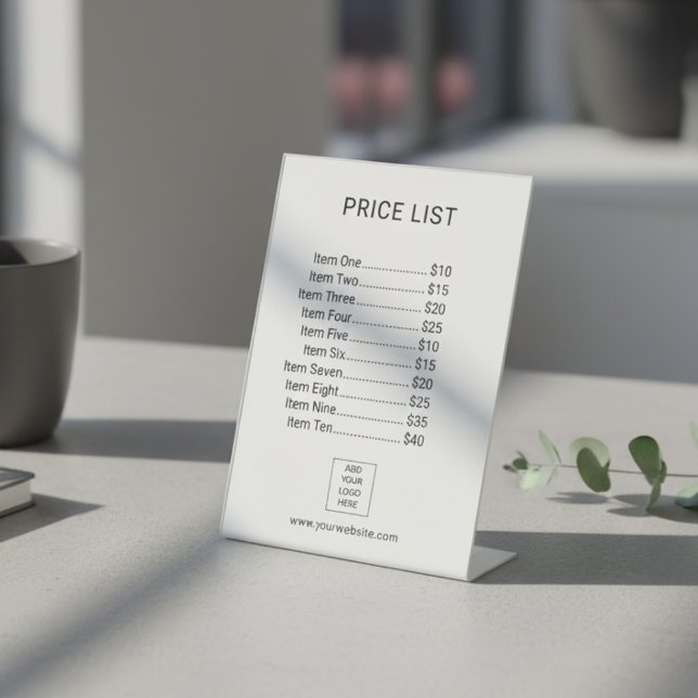 Expositor En L Price List Menu Business Custom Logo (Subido por el creador)