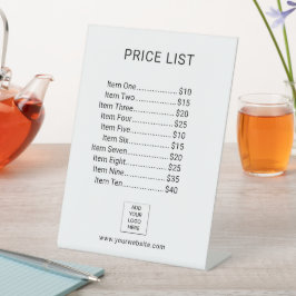 Expositor En L Price List Menu Business Custom Logo