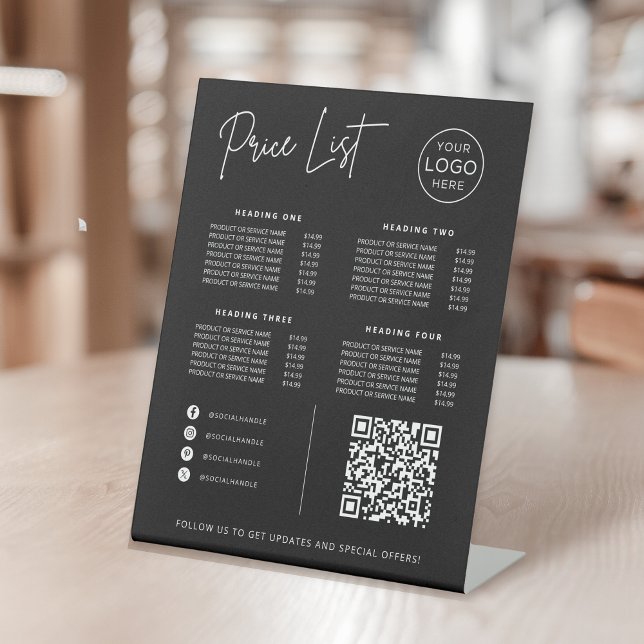 Expositor En L Price List Social Media Website QR Code Business (Subido por el creador)