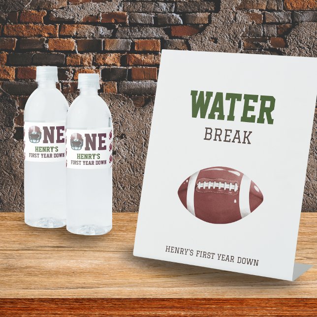 Expositor En L Primer año fallecimiento del agua Cumpleaños (Water break - First year down football birthday)
