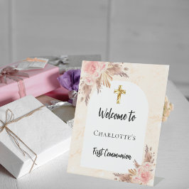 Expositor En L Primera bienvenida de la comunidad en arco de dura