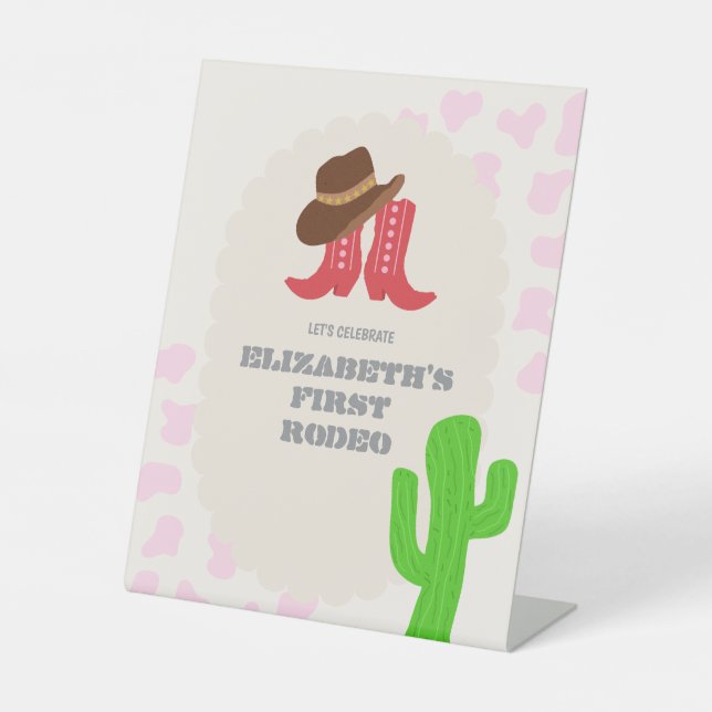 Expositor En L Primera chica rodeo cumpleaños 1 (Anverso)