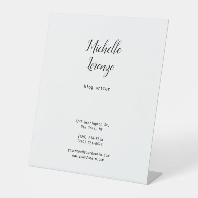 Expositor En L Profesional Moderno Simple Blanco y Negro (Anverso)